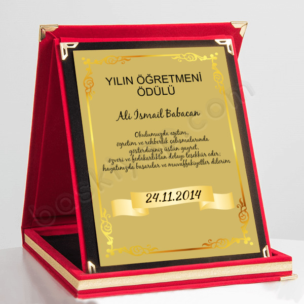 Başarılı Öğretmen Teşekkür Plaketi Örneği online tasarla