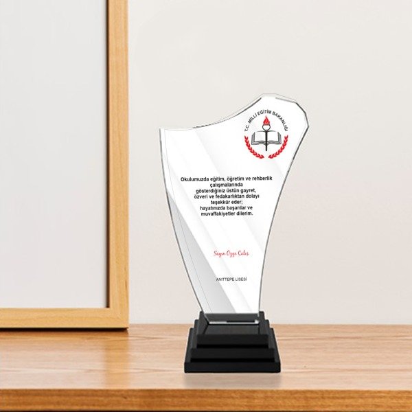 Öğretmen Ekonomik Kristal Plaket online tasarla