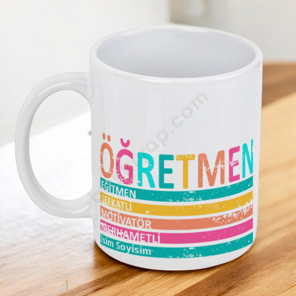 Öğretmen Tasarımlı Kendin Tasarla Baskılı Kupa online tasarla