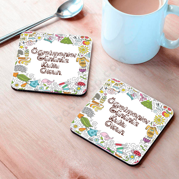 Öğretmene Özel Bardak Altlığı online tasarla