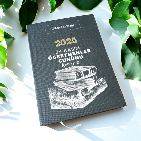 Öğretmenim İçin Kişiye Özel 2025 Siyah Ajanda Defter online tasarla
