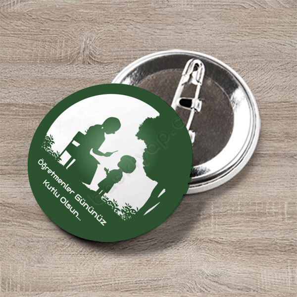 Öğretmenler Günü Baskılı Buton Rozet online tasarla