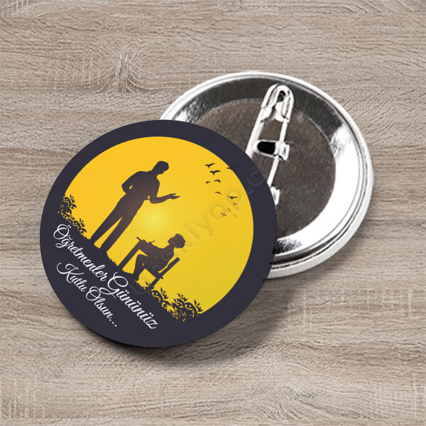 Öğretmenler Gününe Özel 4.4X 4.4 Cm Buton Rozet online tasarla