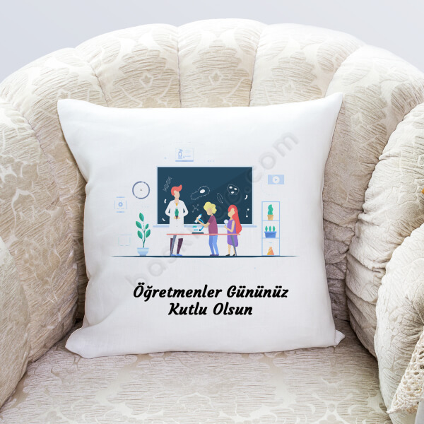 Öğretmenler Gününüz Kutlu Olsun Tasarımlı Yastık Kılıfı online tasarla