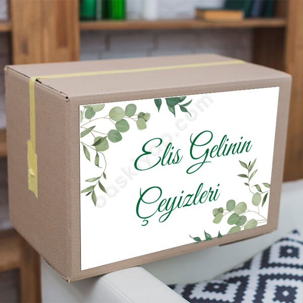 Okaliptüs 2 Tasarımlı Çeyiz Etiketi online tasarla