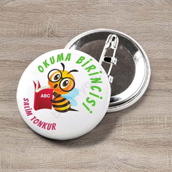 Okuma Birincisi Arı Tasarımlı Rozet online tasarla