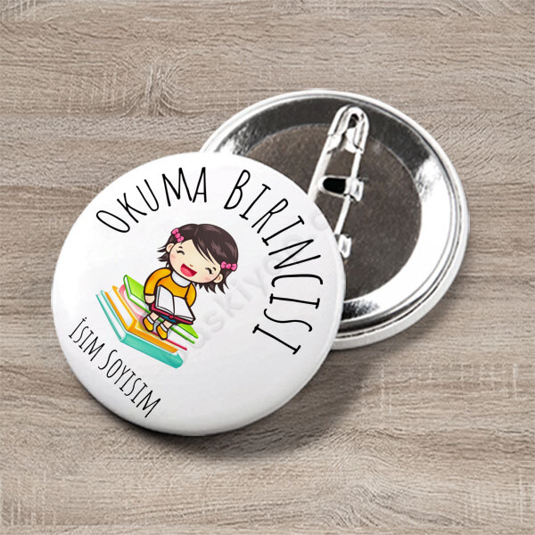 Okuma Birincisi Tasarımlı Rozet Kişiye Özel online tasarla