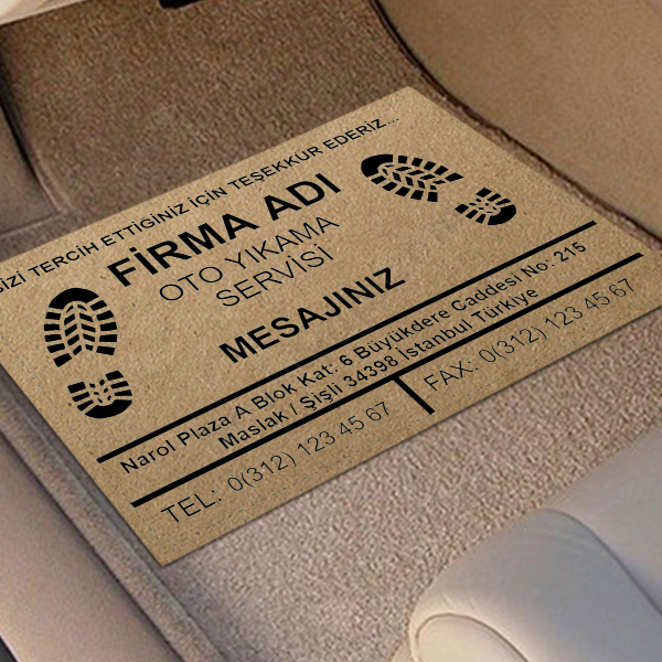 Oto Yıkama Firmaları İçin Oto Paspas Tasarımı online tasarla