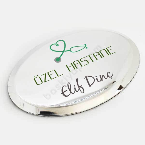 Oval Gümüş Yaka İsimliği online tasarla