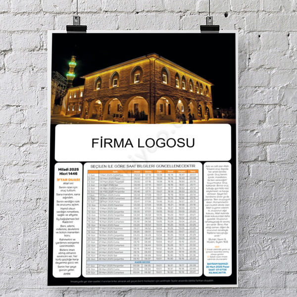 Özel Tasarımlı 2025 İmsakiye Model 18 online tasarla