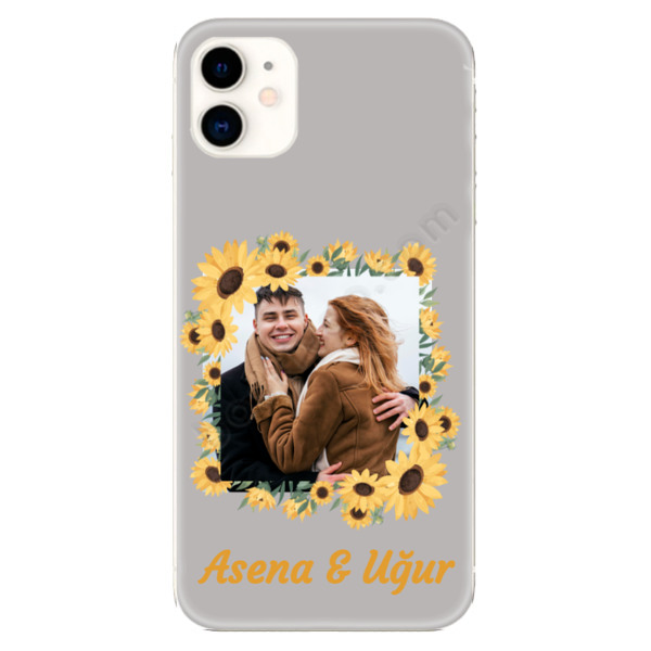 Papatya Çerçeveli Sevgiliye Özel Telefon Kılıfı-2 online tasarla