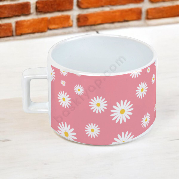 Papatya Tasarım Baskılı Kendin Tasarla Kahve Fincanı online tasarla