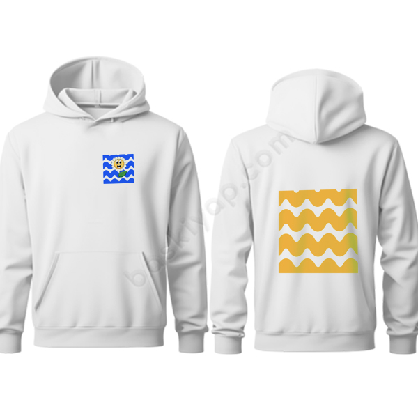 Papatya Tasarımlı Kapşonlu Beyaz Sweatshirt online tasarla