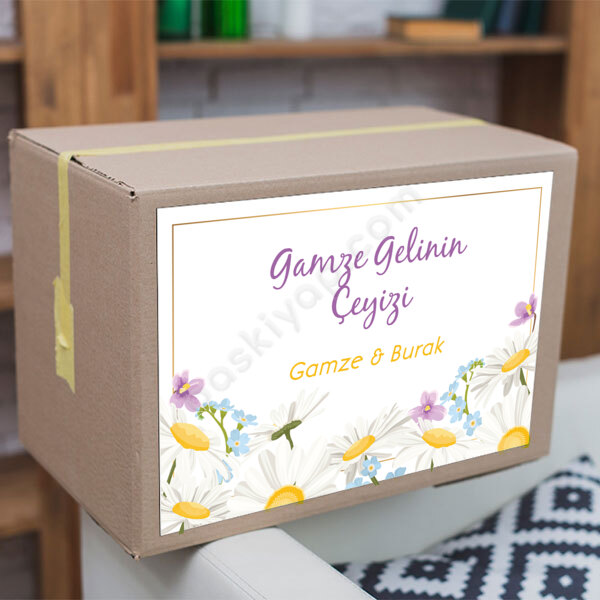 Papatyalı Çeyiz Etiketi online tasarla