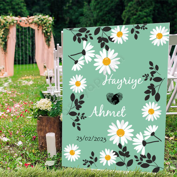 Papatyalı Nişan Pano online tasarla