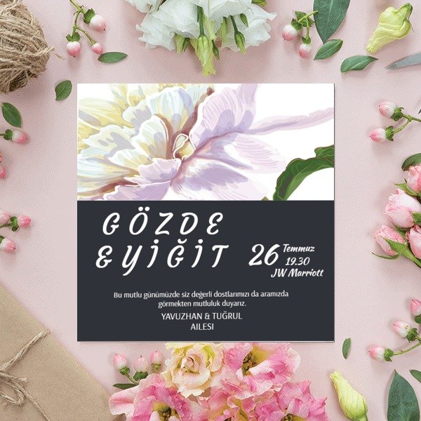 Pastel Renkli Çiçekli online tasarla