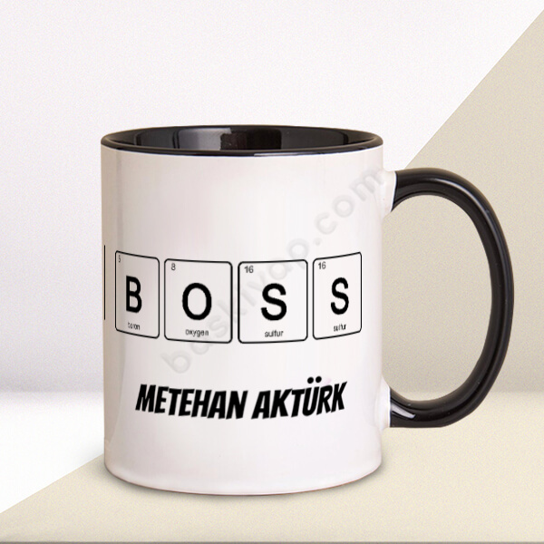 Patron Kişiye Özel Baskılı Siyah Kupa Bardak online tasarla