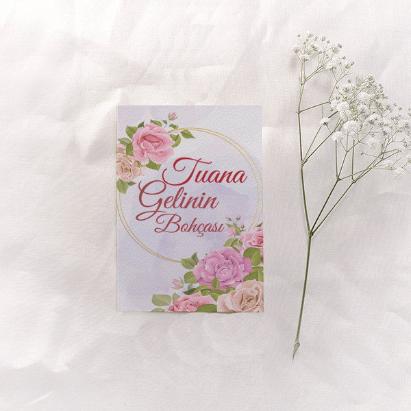 Pembe Çiçekli Çerçeve online tasarla