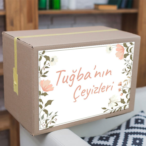 Pembe Çiçekli Yeşil Yapraklı online tasarla