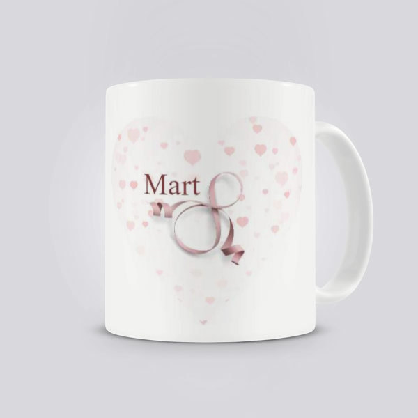 Pembe Kurdeleli 8 Mart online tasarla