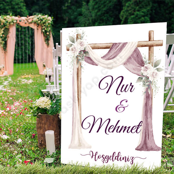 Perde Tasarımlı Ayaklı Pano online tasarla