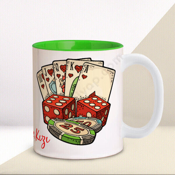 Pişti Desenli Yeşil Kupa online tasarla