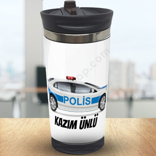 Polis Araba Baskılı Termos Bardak 300Ml online tasarla