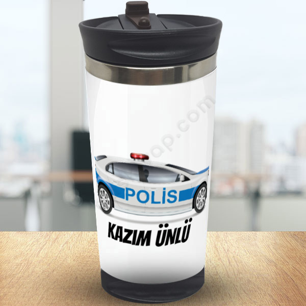 Polis Araba Baskılı Termos Bardak online tasarla