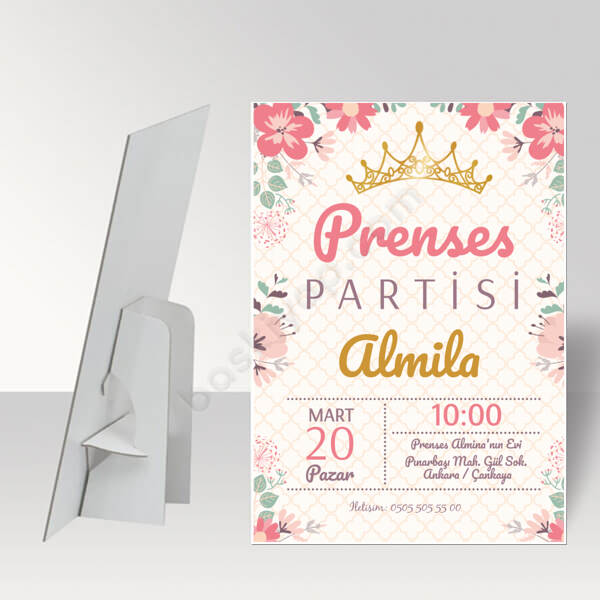 Prenses Tasarımlı Baby Shower Ayaklı Pano online tasarla