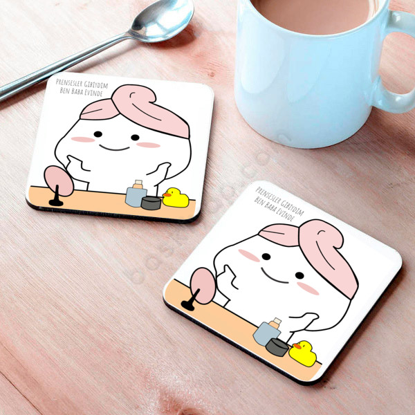 Prensesler Gibiydim Tasarım Bardak Altlığı online tasarla