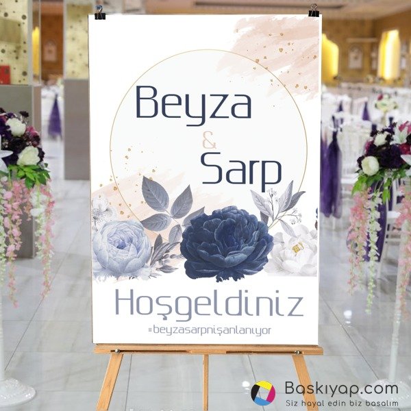 Pudra Mavi Çiçekli online tasarla