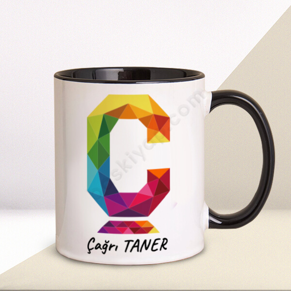 Renkli Ç Harfi Tasarım Baskılı Kupa online tasarla