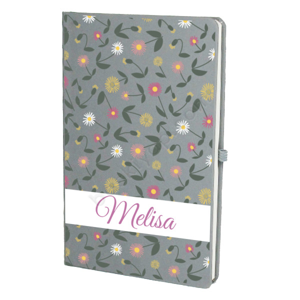 Renkli Çiçekli Gri Ajanda online tasarla