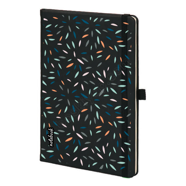 Renkli Çizgi Desenli Siyah Ajanda online tasarla