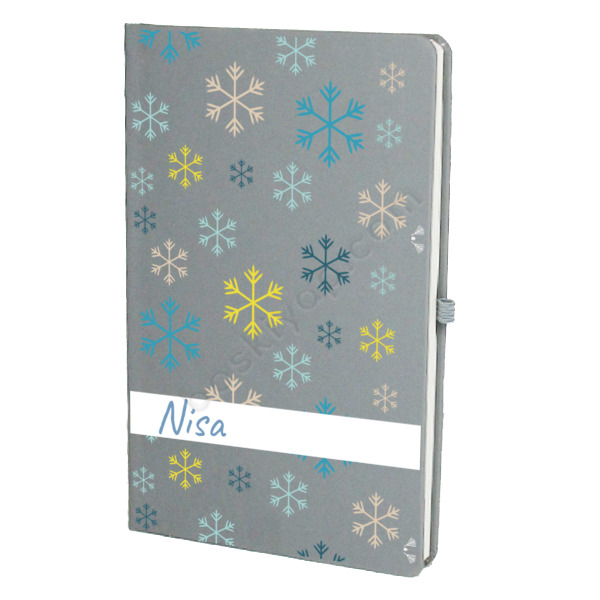 Renkli Kar Tasarımlı Gri Ajanda online tasarla