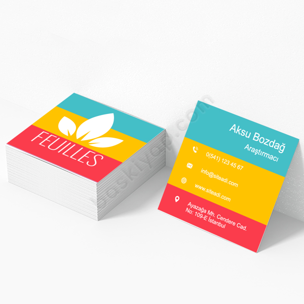 Renkli Kare Kartvizit online tasarla