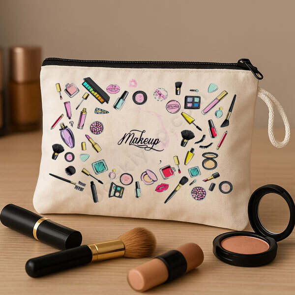 Renkli Makyaj Malzemeleri Tasarımlı Makyaj Çantası online tasarla