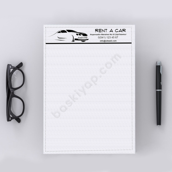 Rent A Car Tasarımlı Antetli Kağıt online tasarla