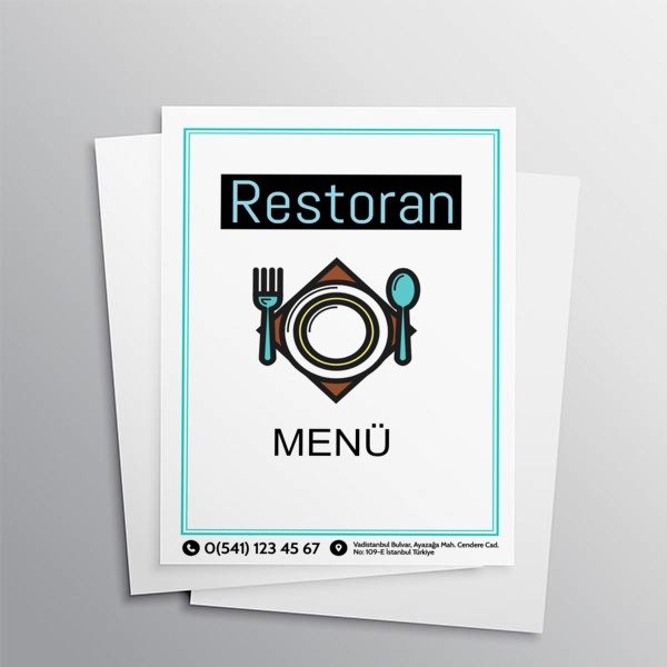 Restoran Menü Sade online tasarla