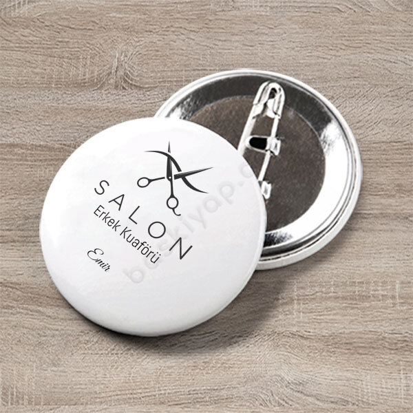 Salon Erkek Kuaförü Buton Rozet online tasarla