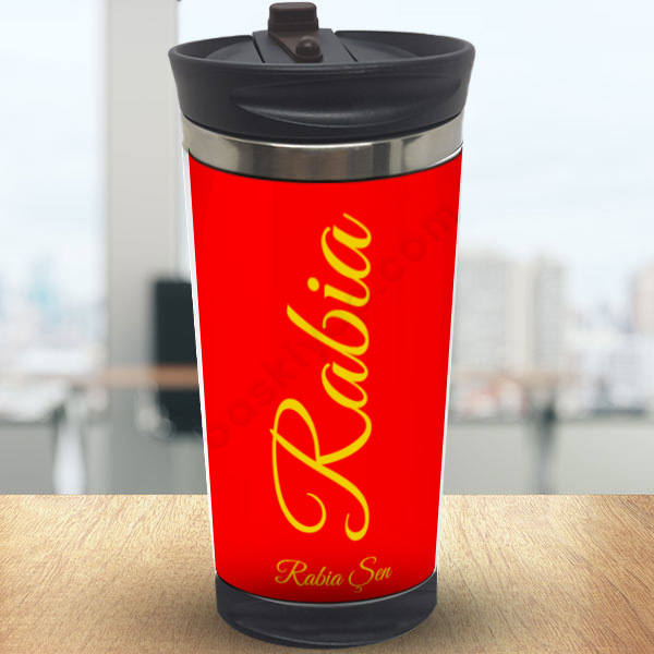 Sarı Kırmızı Tasarımlı Termos 300Ml online tasarla