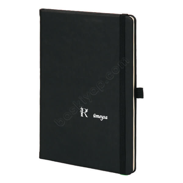 Şemsiye Çiçek Tasarım Siyah Ajanda online tasarla