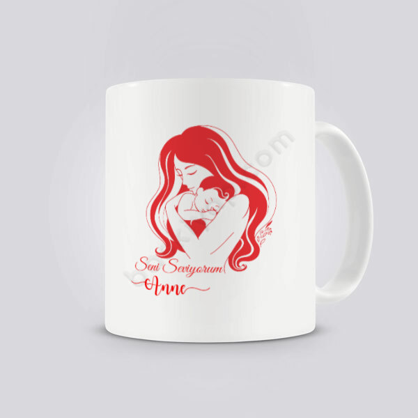 Seni Seviyorum Anne Kendin Tasarla Baskılı Kupa online tasarla