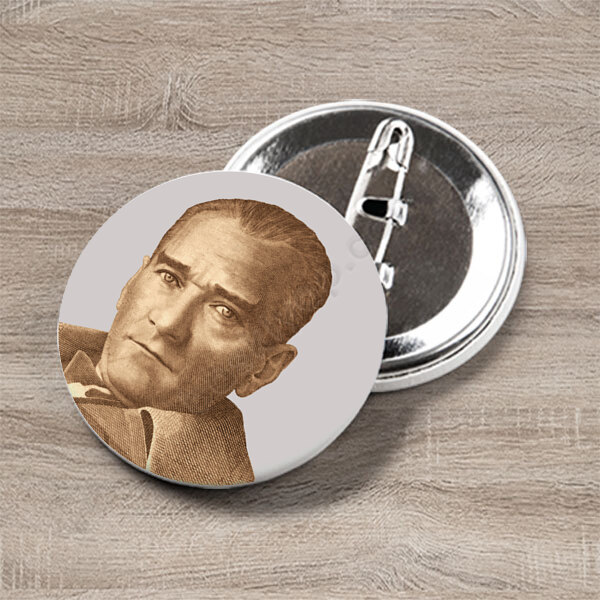 Sepya Atatürk Portresi Buton Rozet online tasarla
