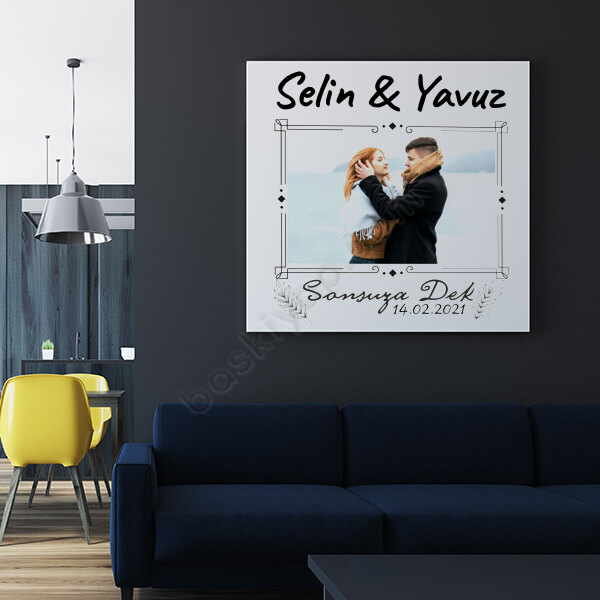 Sevgililer Günü Sonsuza Dek Tasarım 50X50 Kanvas Tablo online tasarla