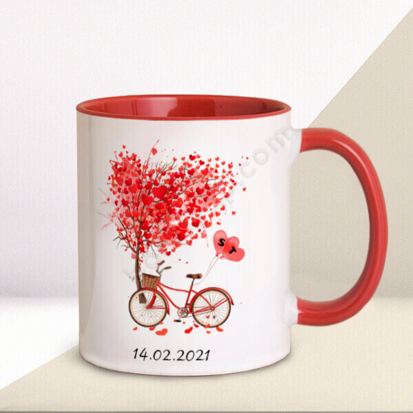 Sevgililer Günü Tasarım  Ağaçlı Kupa online tasarla