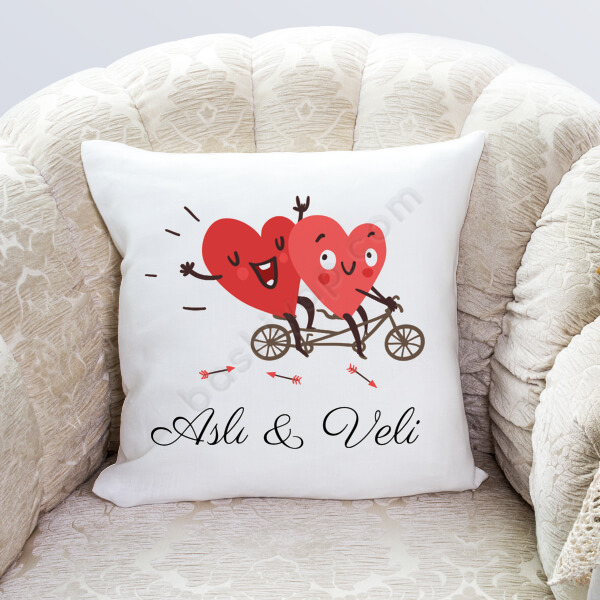 Sevgililer Günü Tasarımlı Yastık Kılıfı online tasarla