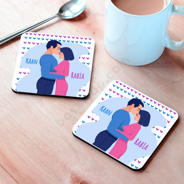 Sevgililer Gününe Özel 3 Metal Bardak Altlığı online tasarla