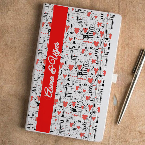 Sevgililer Gününe Özel Beyaz Ajanda online tasarla