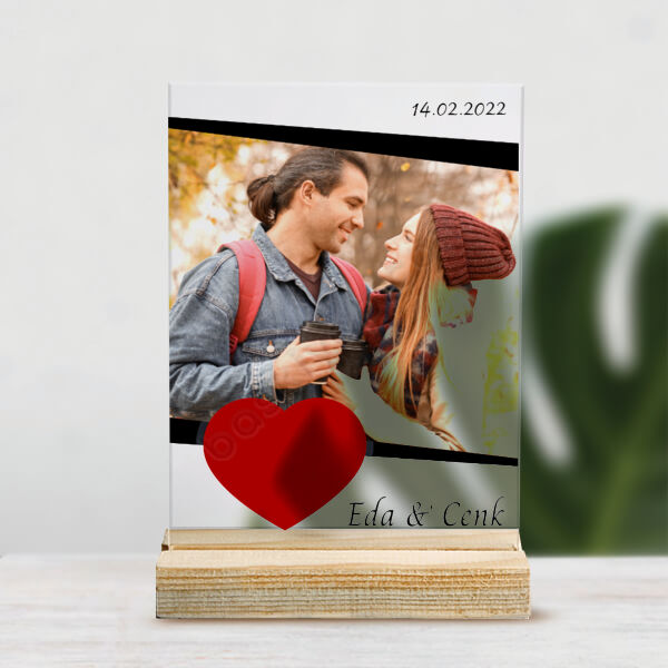 Sevgiliye Özel 2 Pleksi Masaüstü Stand online tasarla